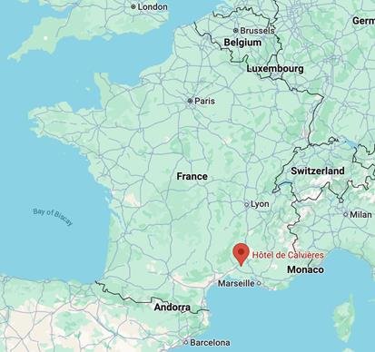 Carte de France situant Montfrin dans le Gard